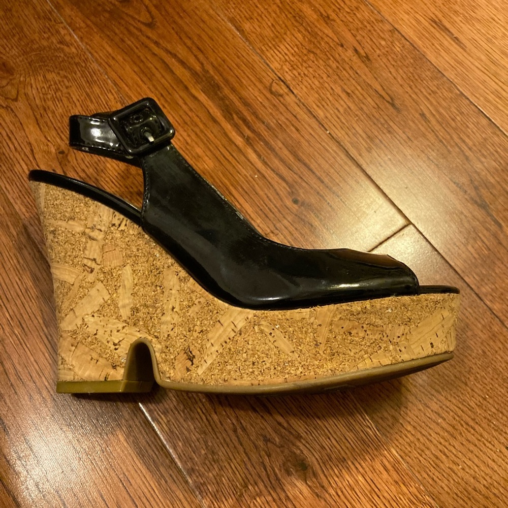 Platform sandals black patent. Super cute!